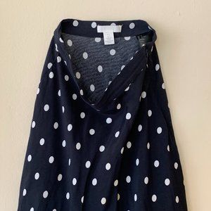 H&M Navy Polka Dot Midi Skirt